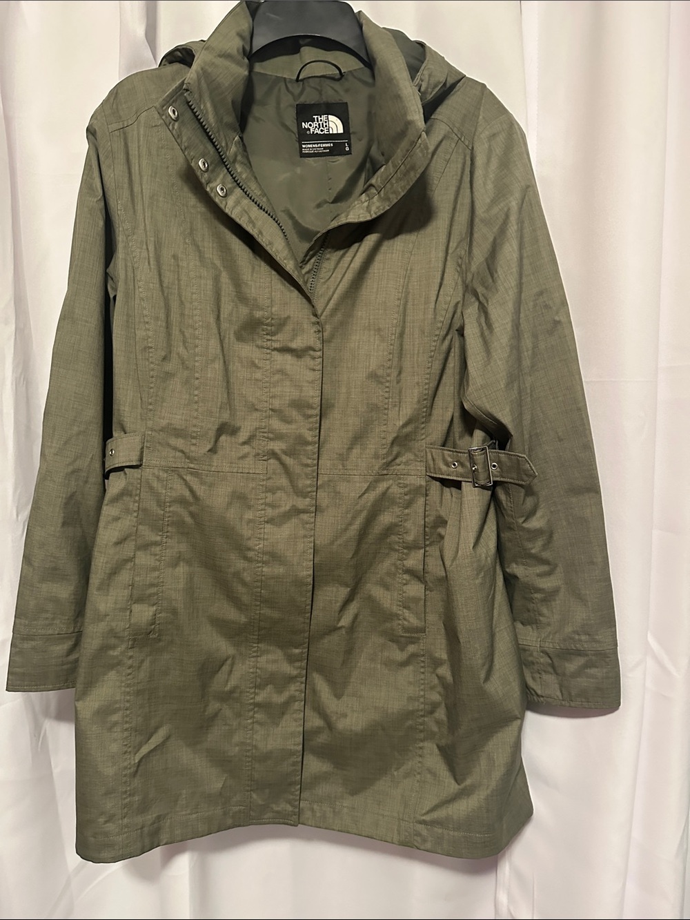 The North Face Olive Hooded Trench Coat